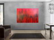 Modernes Acrylbild minimalistisch in rot abstrakt