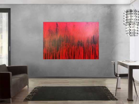 Modernes Acrylbild minimalistisch in rot abstrakt