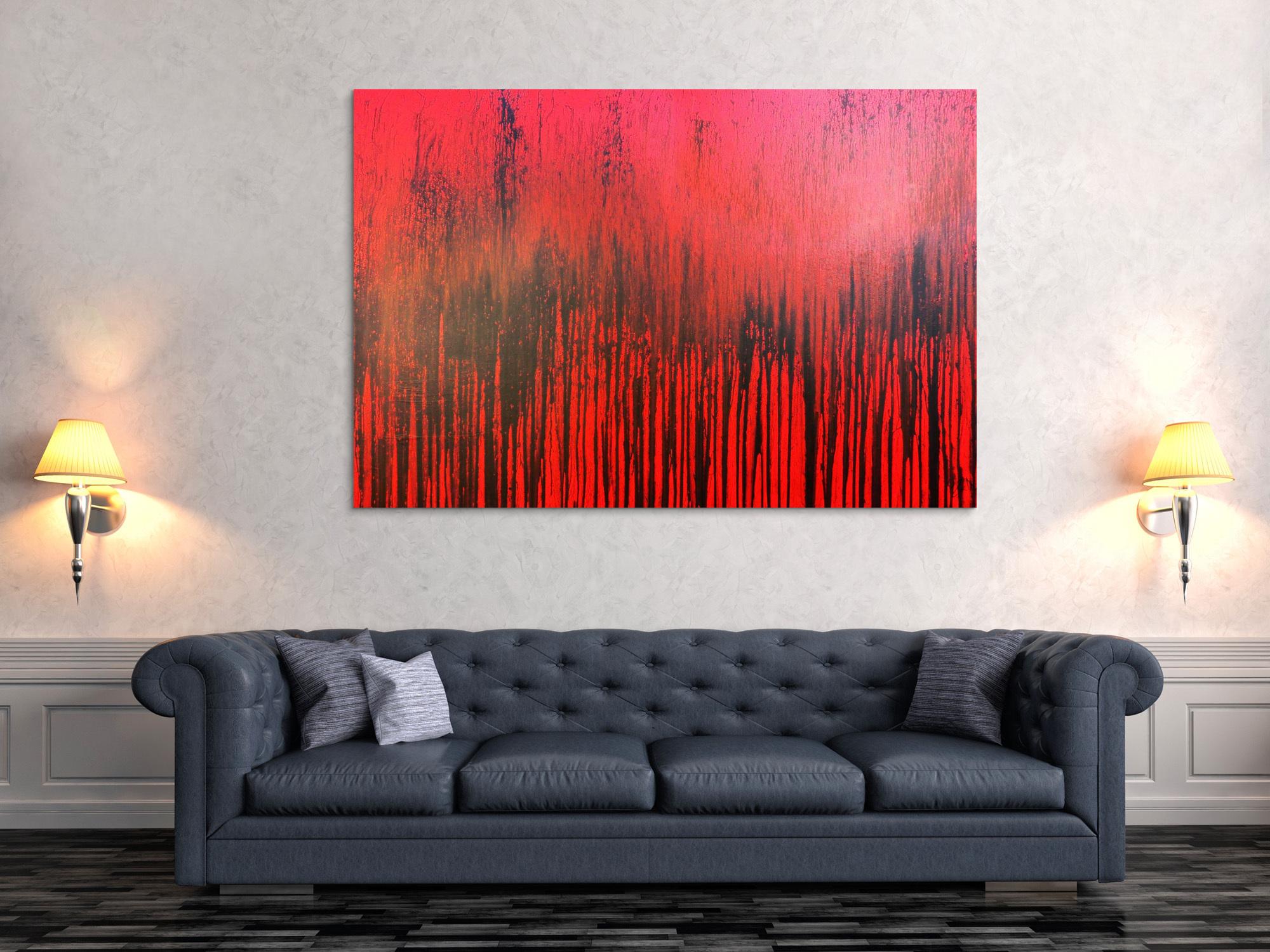 Modernes Acrylbild minimalistisch in rot abstrakt