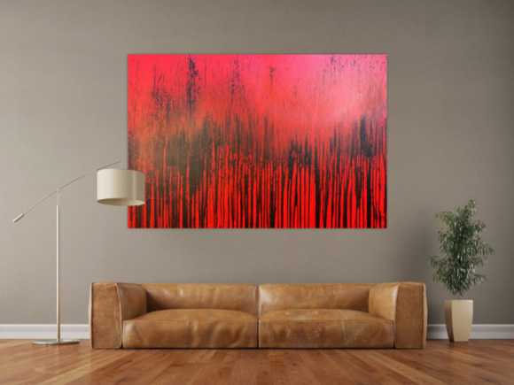 Modernes Acrylbild minimalistisch in rot abstrakt