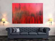 Modernes Acrylbild minimalistisch in rot abstrakt