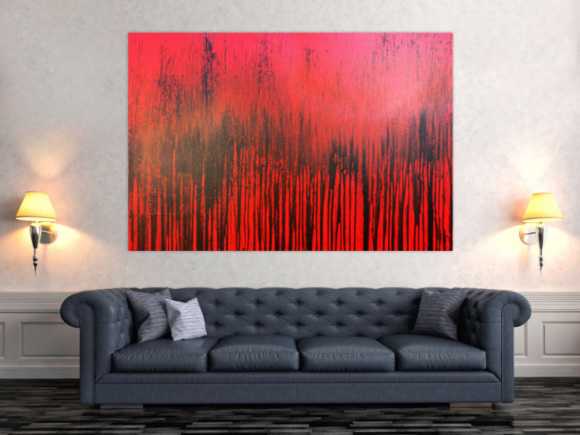 Modernes Acrylbild minimalistisch in rot abstrakt