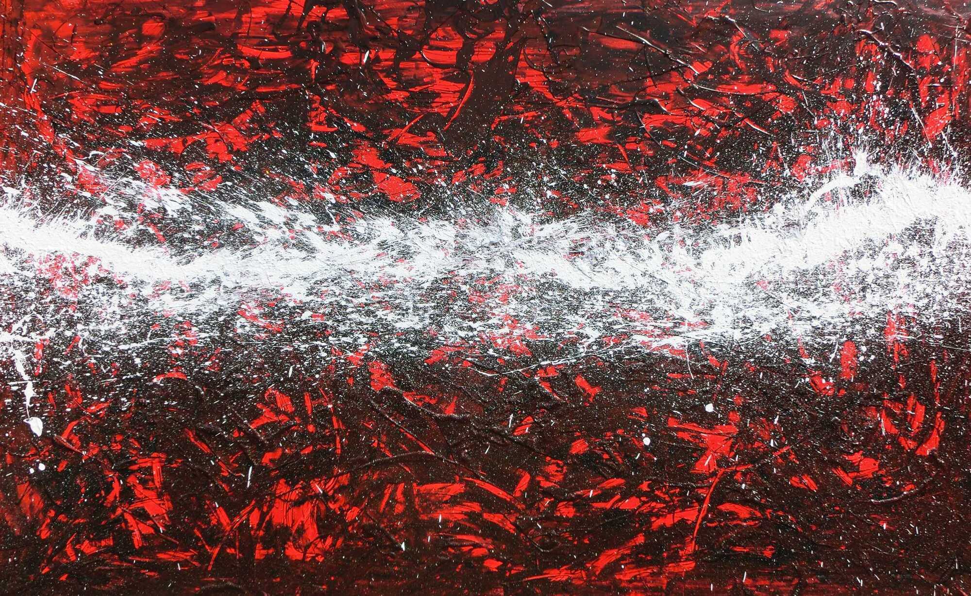 Großes Acrylbild in rot weiß sehr modern und absttrakt