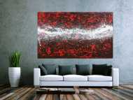 Großes Acrylbild in rot weiß sehr modern und absttrakt