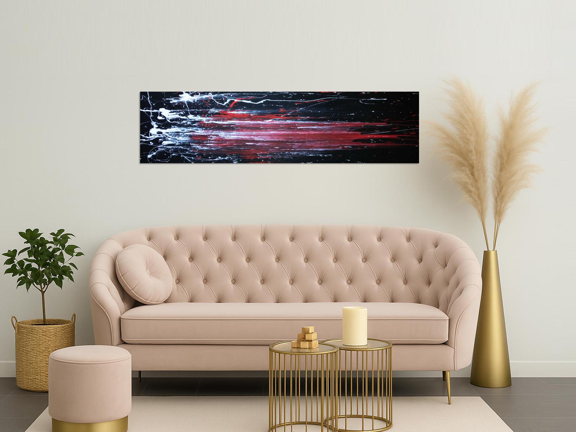 Abstraktes Acryl Gemälde schwarz/rot