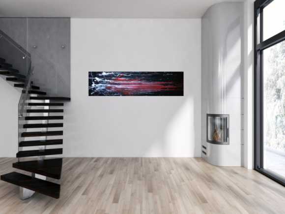 Abstraktes Acryl Gemälde schwarz/rot