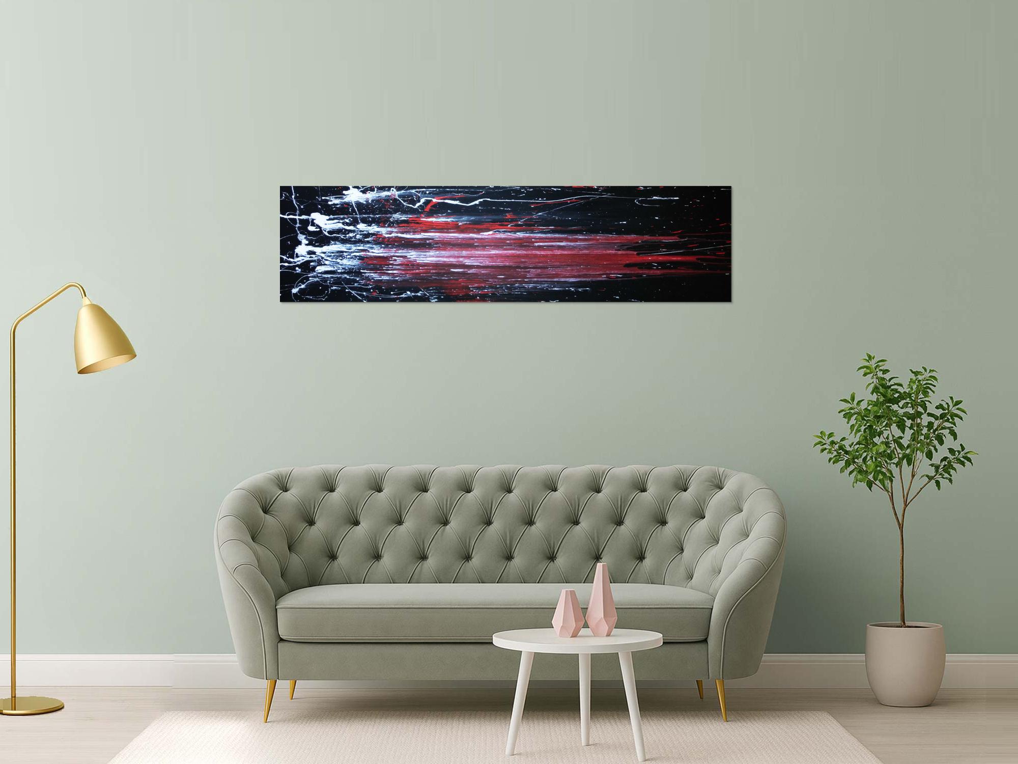 Abstraktes Acryl Gemälde schwarz/rot