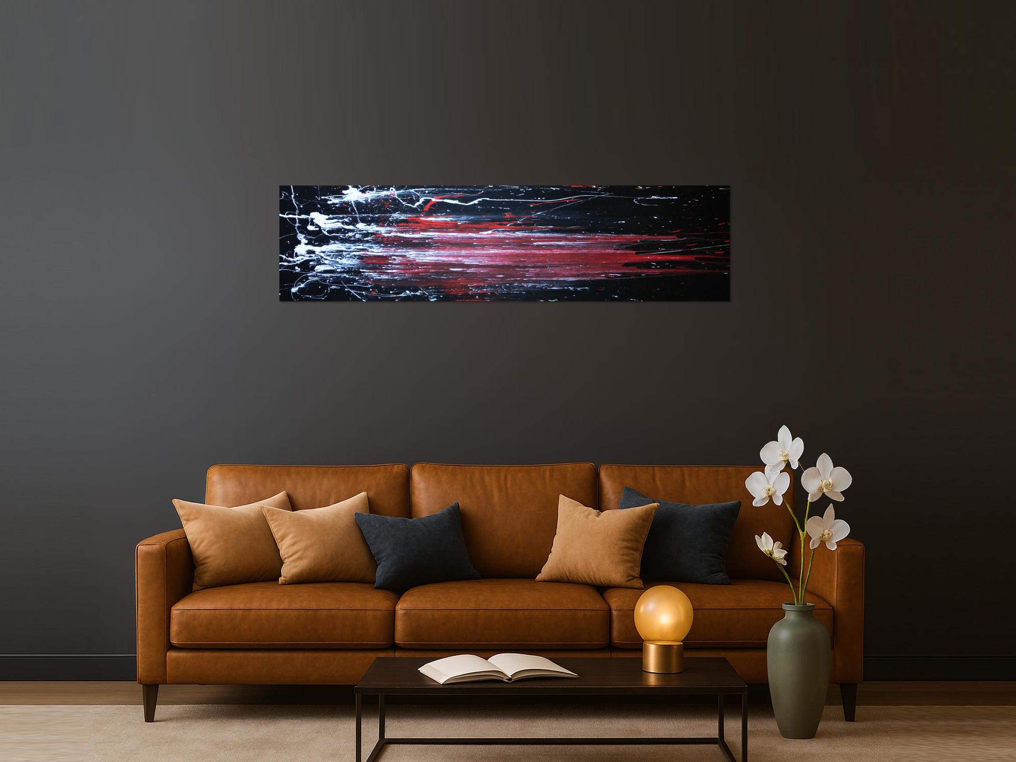 Abstraktes Acryl Gemälde schwarz/rot