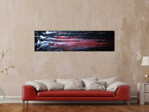 Abstraktes Acryl Gemälde schwarz/rot