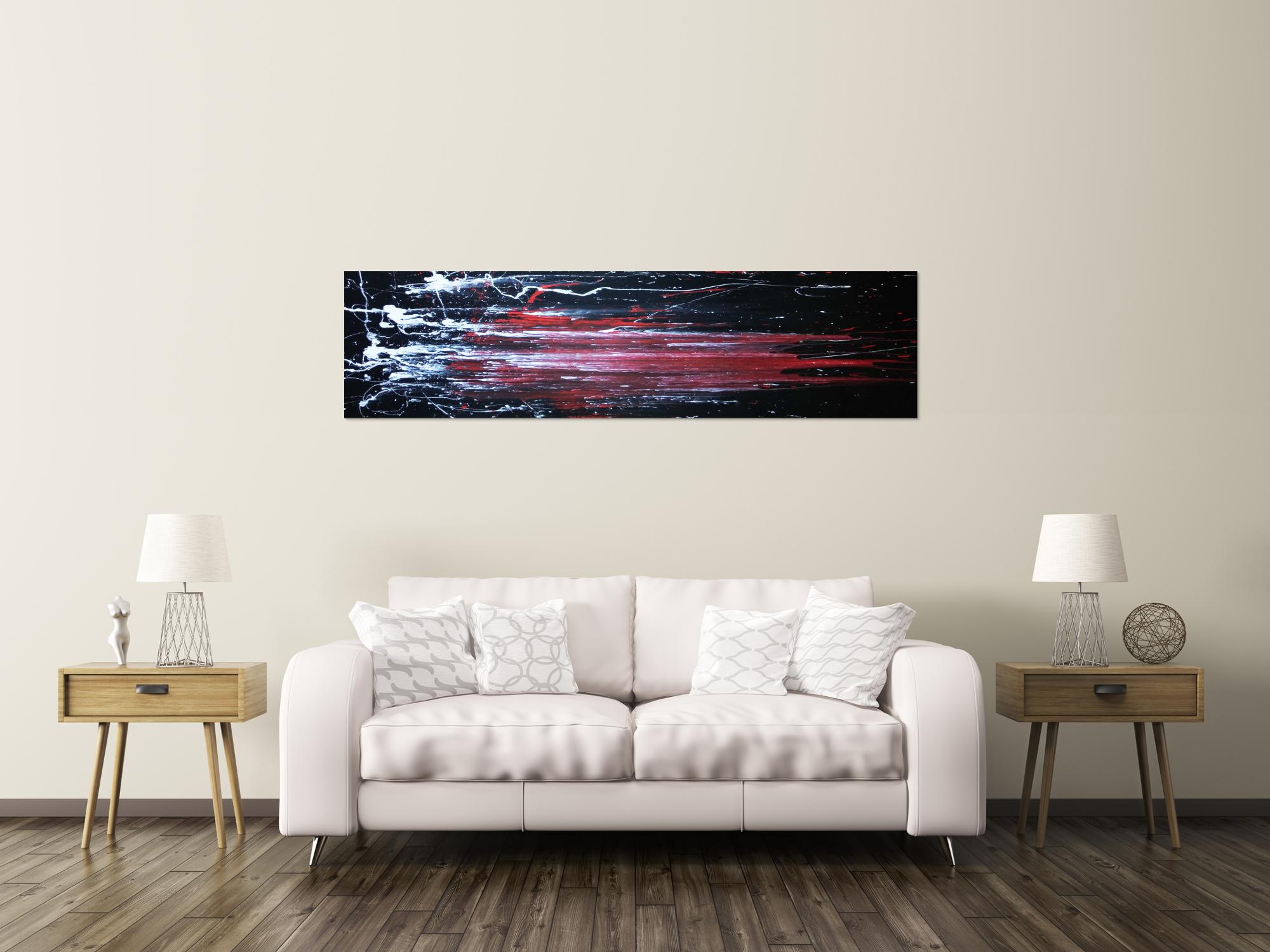 Abstraktes Acryl Gemälde schwarz/rot