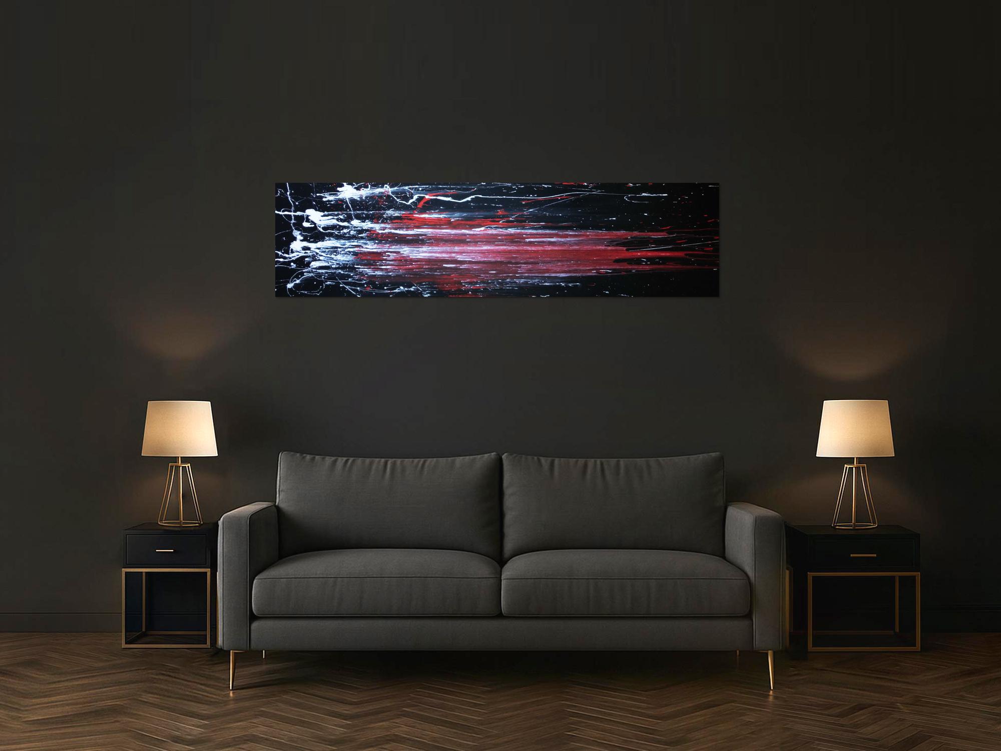 Abstraktes Acryl Gemälde schwarz/rot