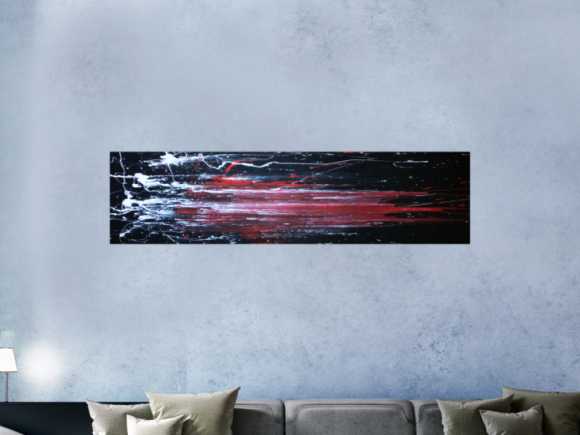 Abstraktes Acryl Gemälde schwarz/rot