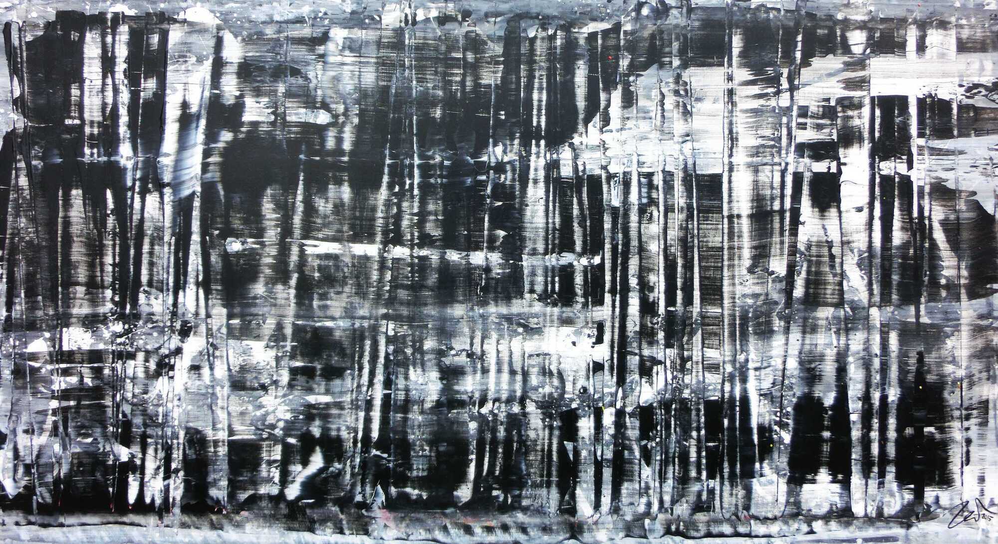 Sehr modernes und schlichtes Acrylbild in schwarz weiß