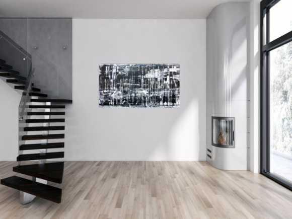 Sehr modernes und schlichtes Acrylbild in schwarz weiß