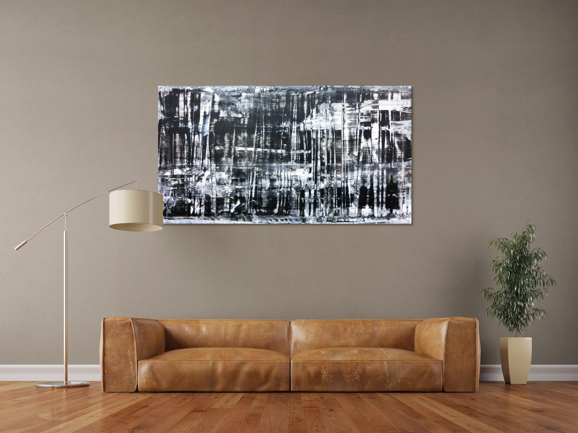 Sehr modernes und schlichtes Acrylbild in schwarz weiß