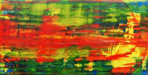 Modernes abstraktes Acrylbild in rot und grün