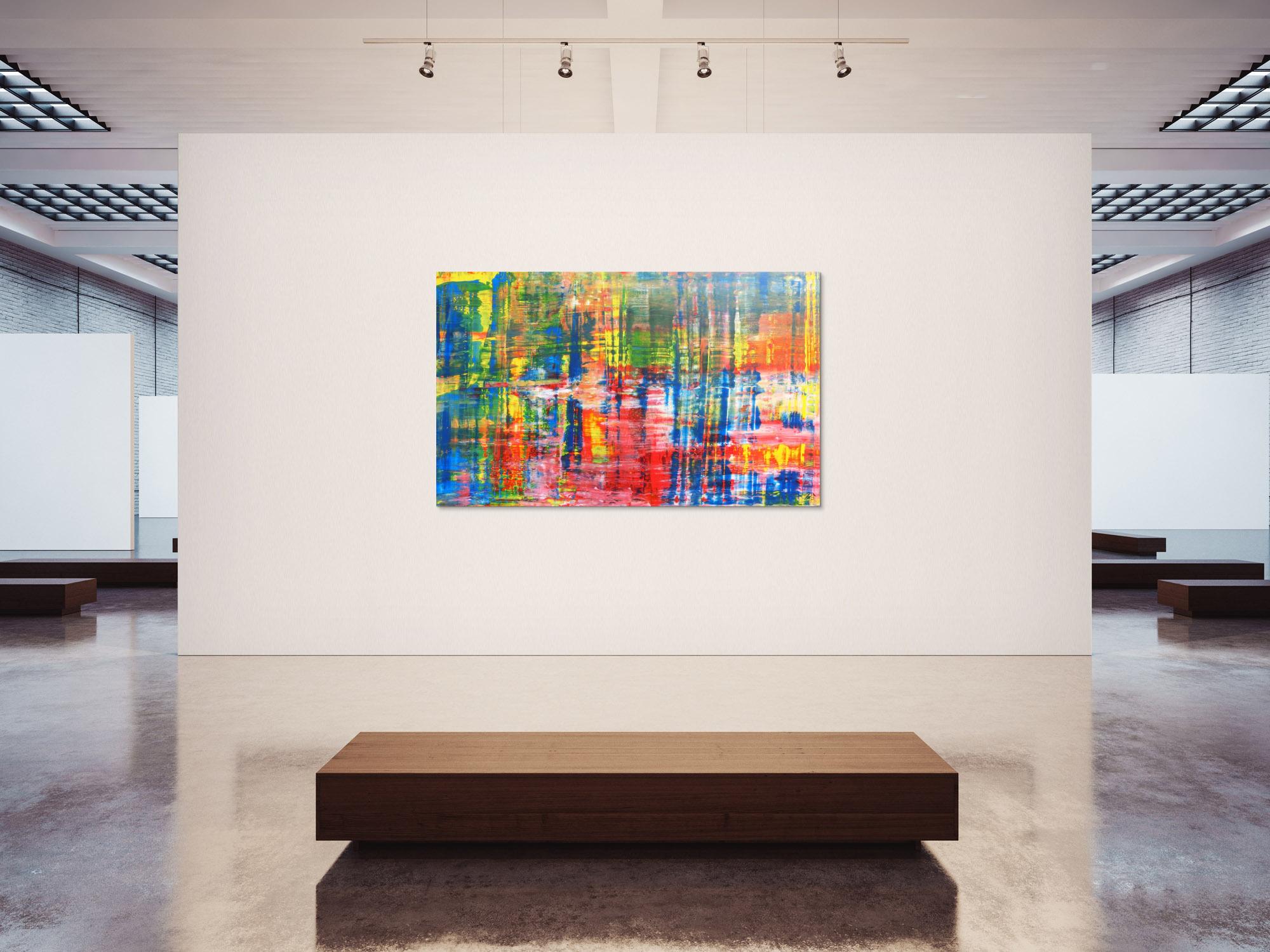 Buntes Acrylbild abstrakt Spachteltechnik modern