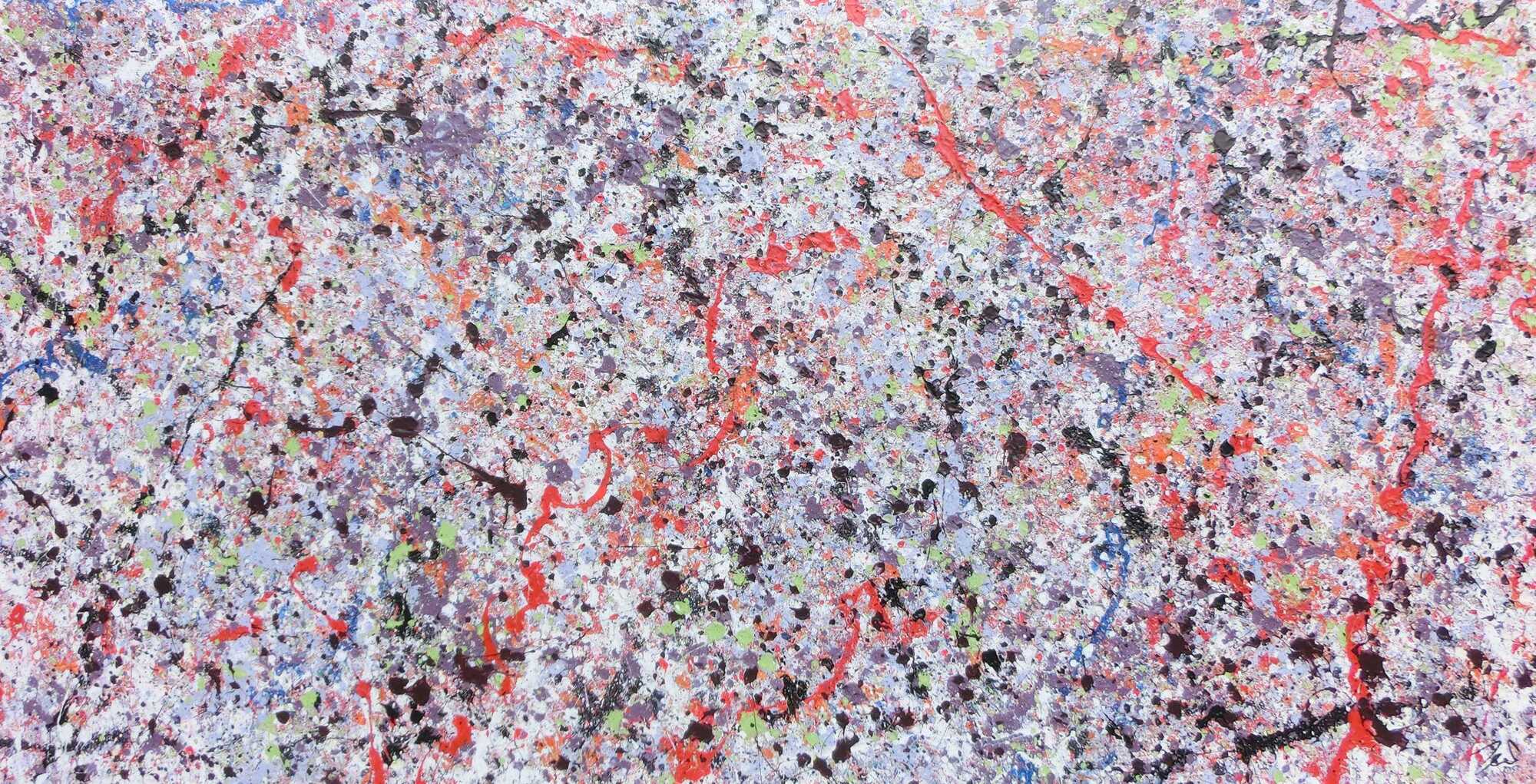 Buntes Acrylbild abstrakt hell schlicht