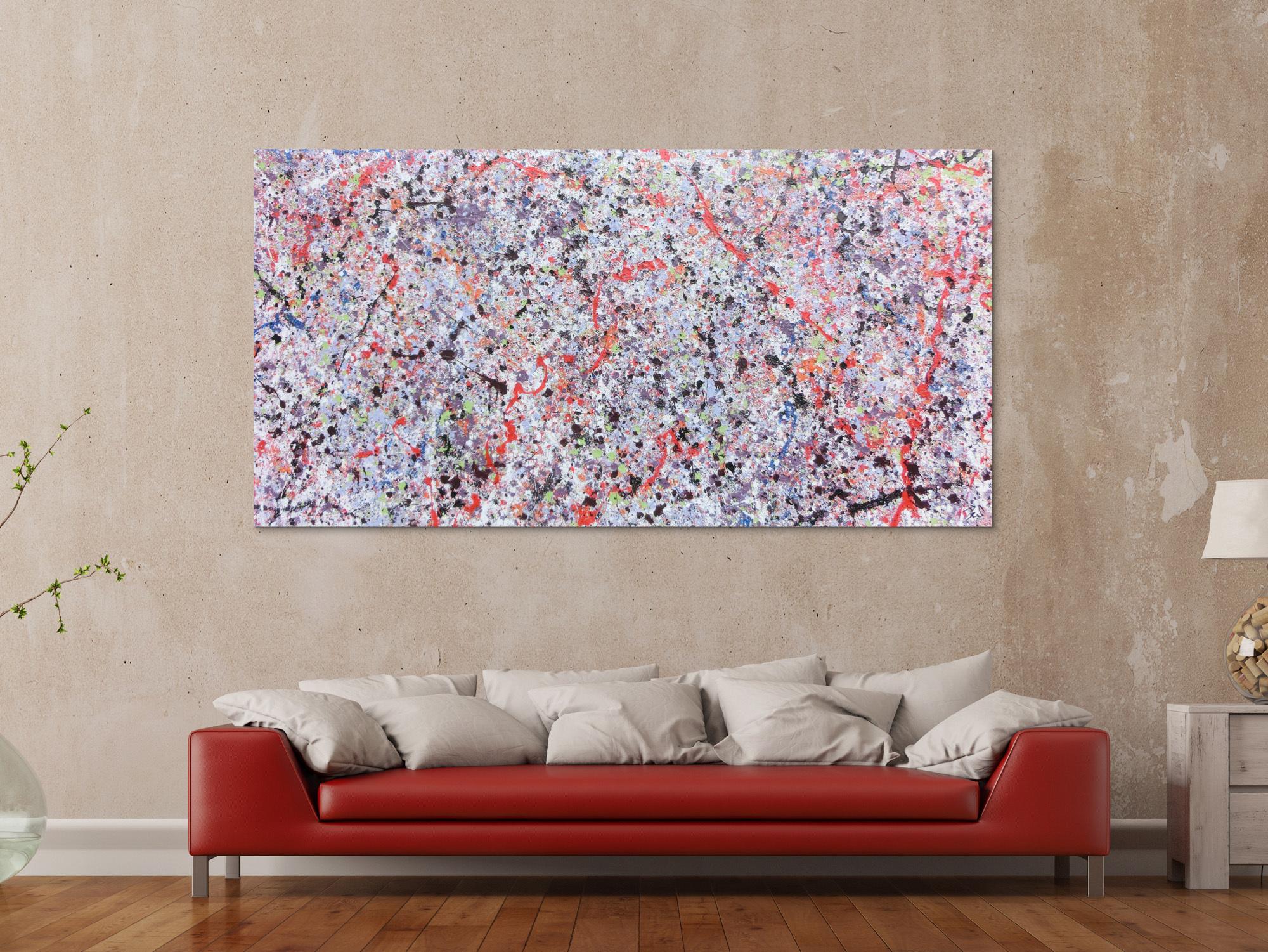 Buntes Acrylbild abstrakt hell schlicht