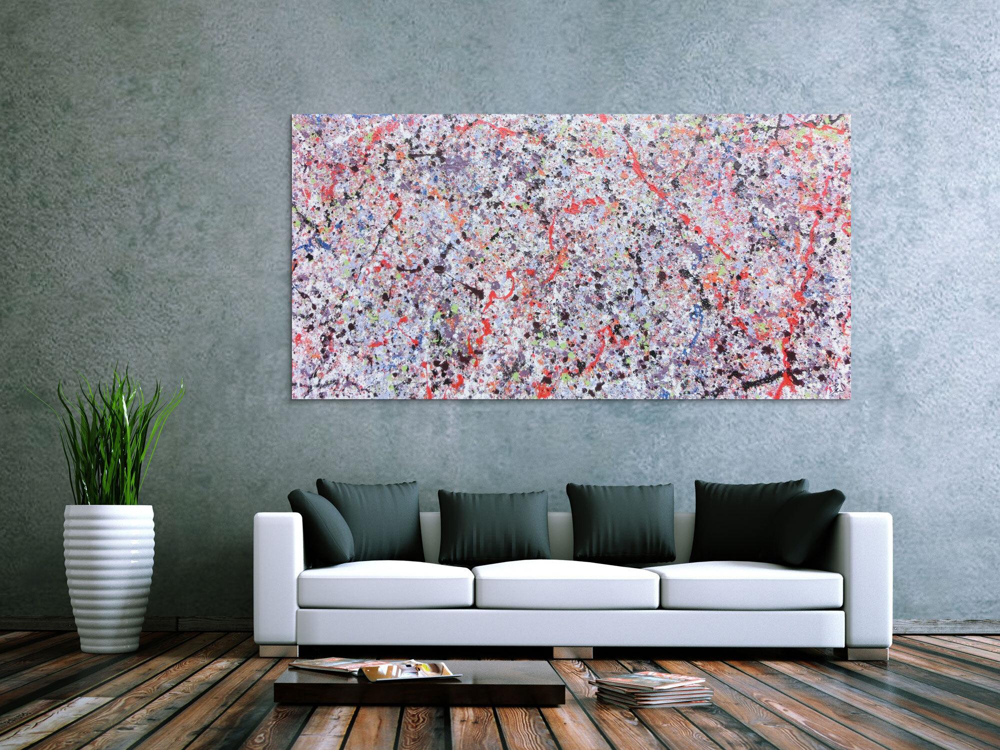 Buntes Acrylbild abstrakt hell schlicht