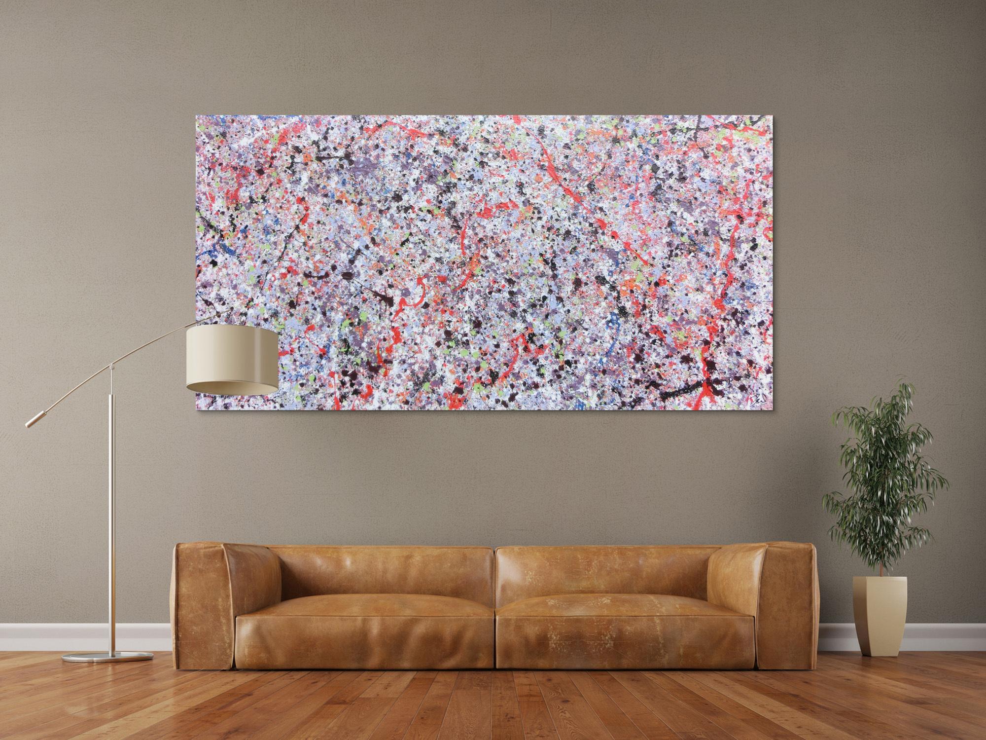 Buntes Acrylbild abstrakt hell schlicht