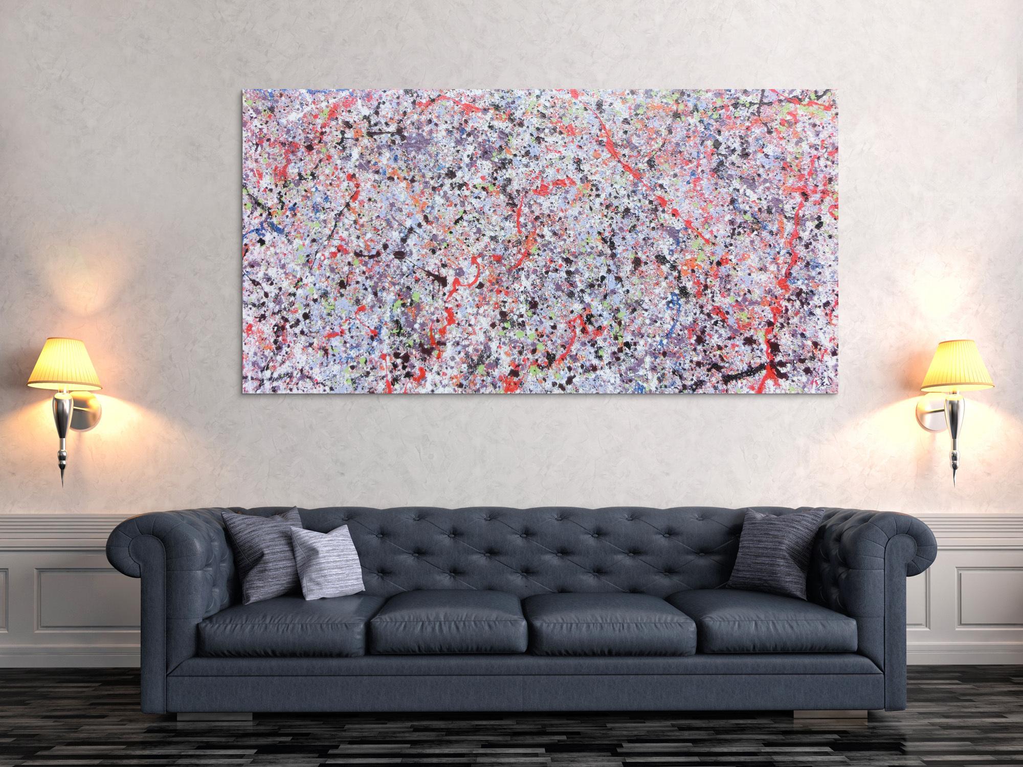 Buntes Acrylbild abstrakt hell schlicht