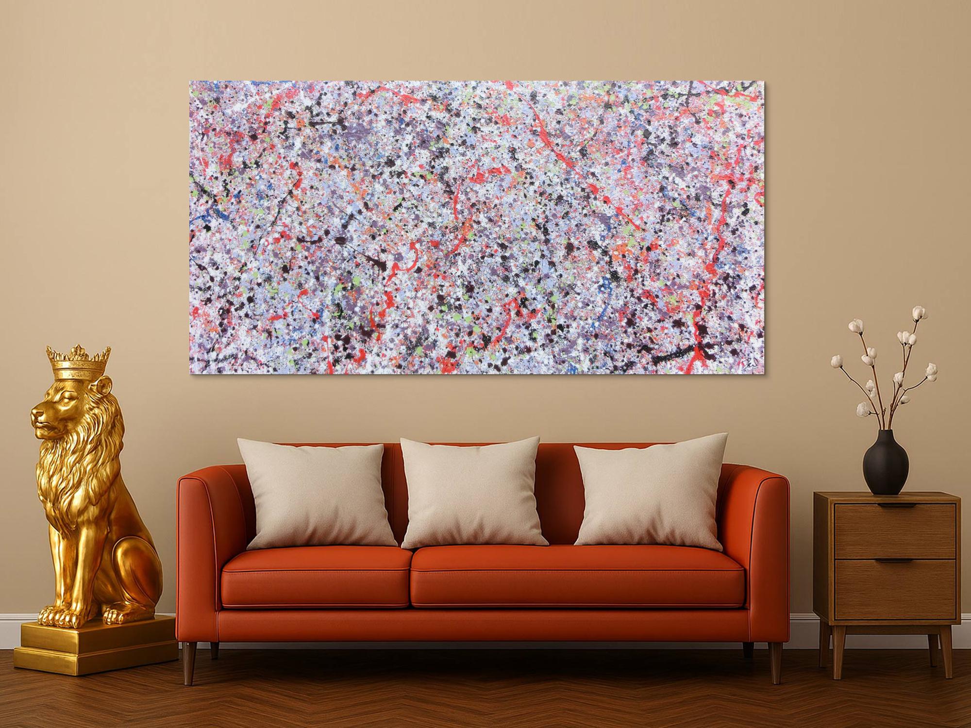 Buntes Acrylbild abstrakt hell schlicht