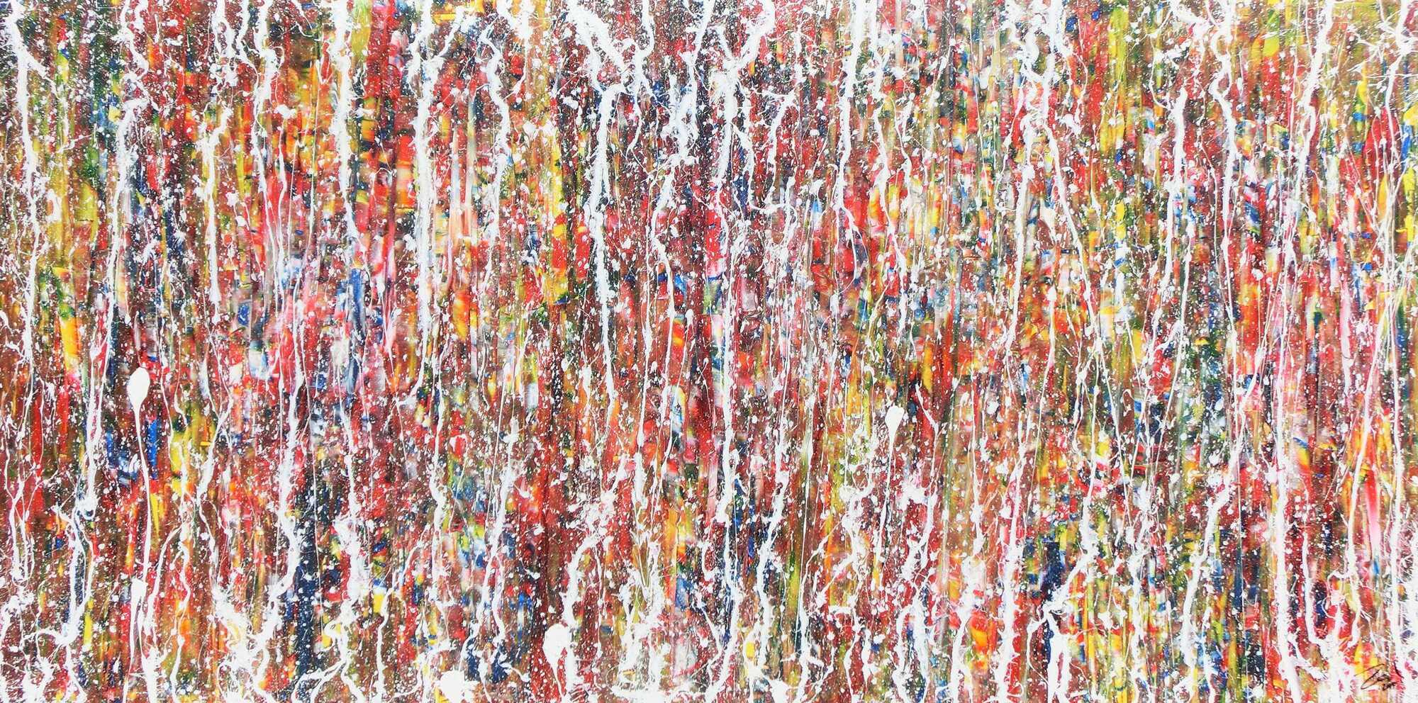 Modernes Acrylbild bunt abstrakt viele Farben