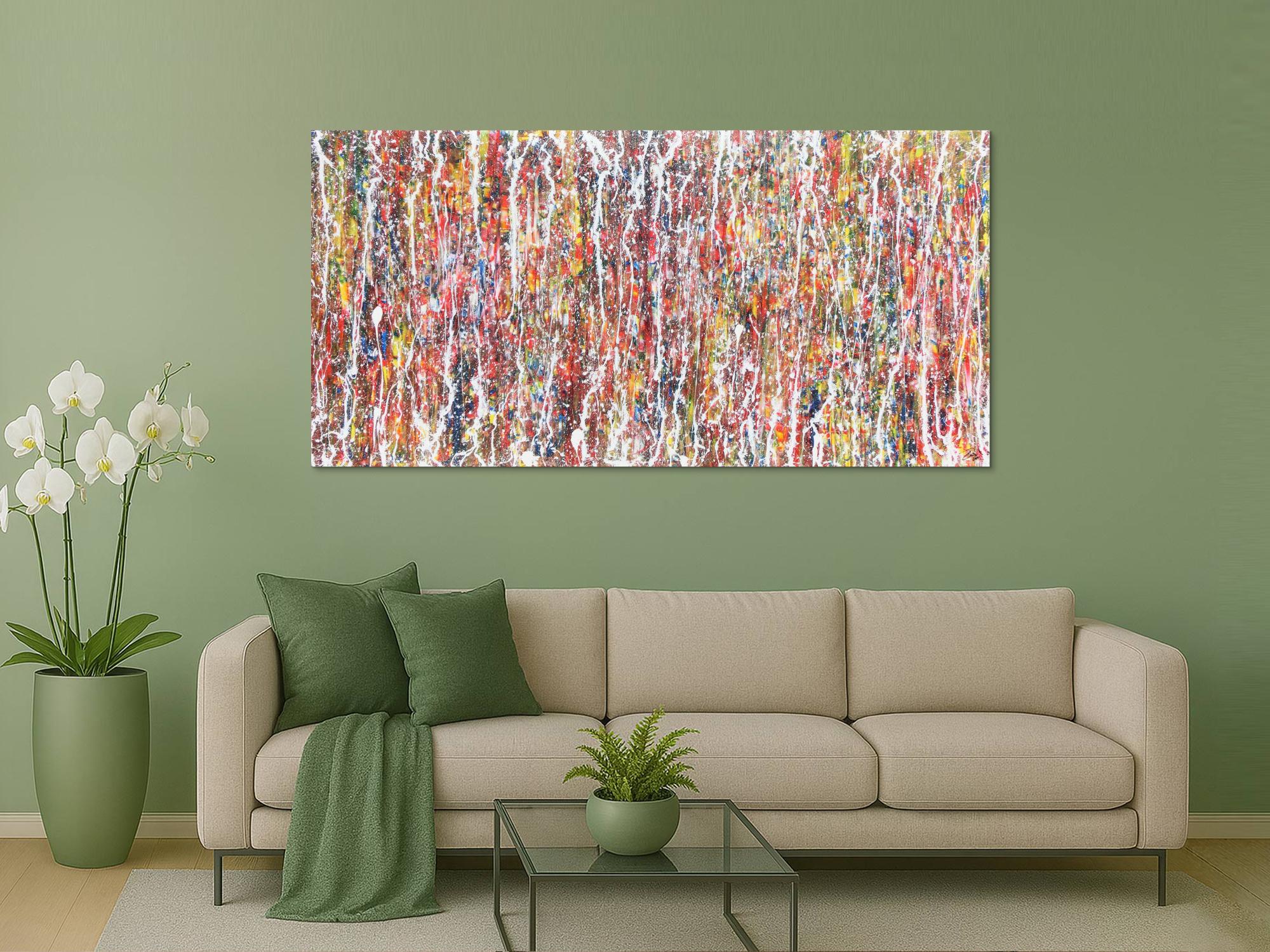 Modernes Acrylbild bunt abstrakt viele Farben