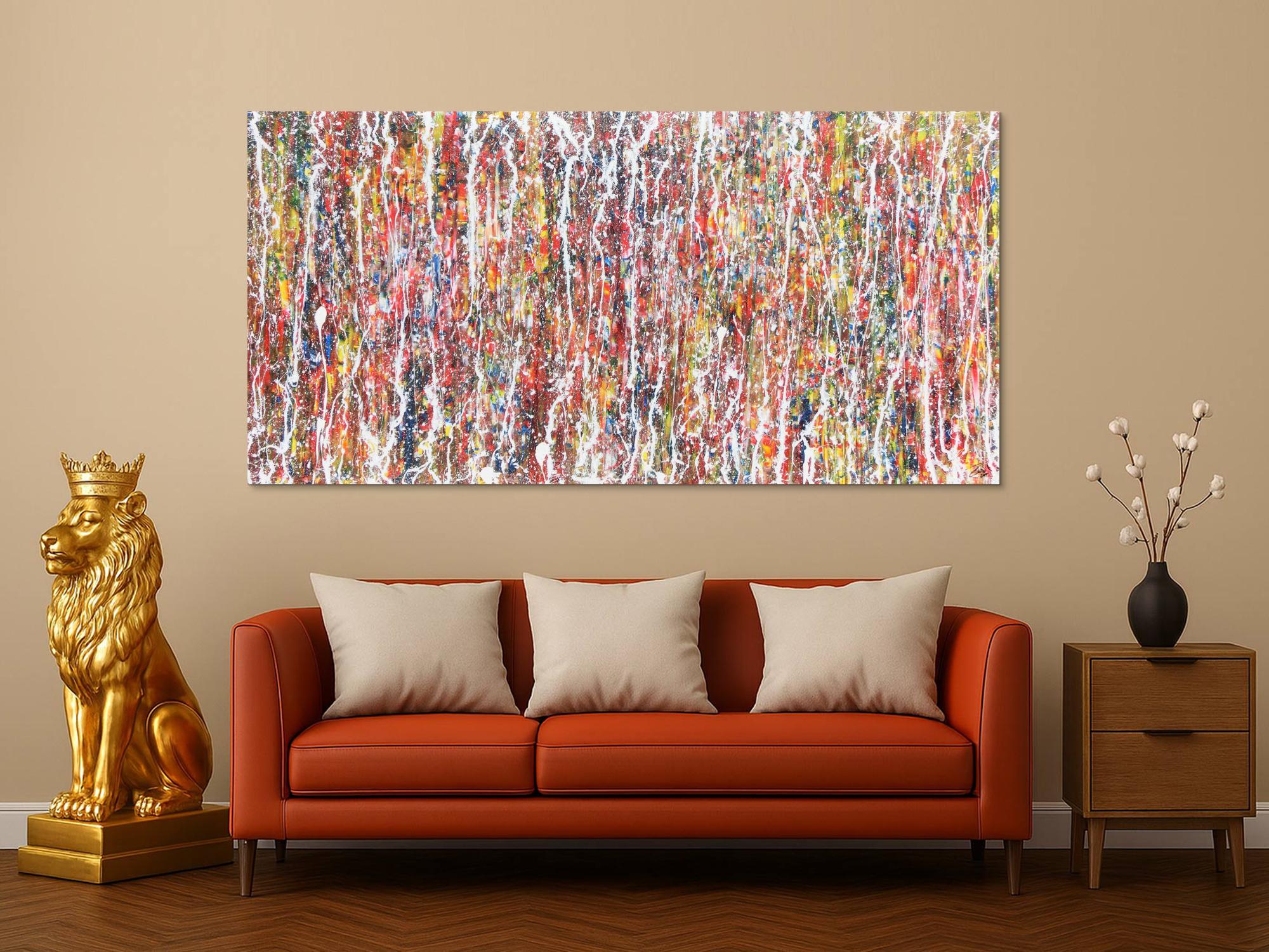 Modernes Acrylbild bunt abstrakt viele Farben