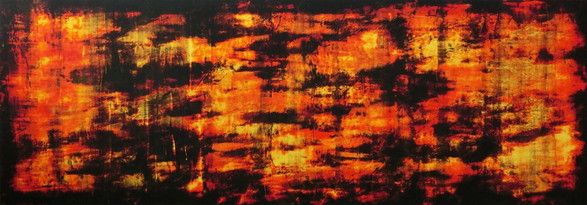 Abstraktes Acryl Gemälde Feuer