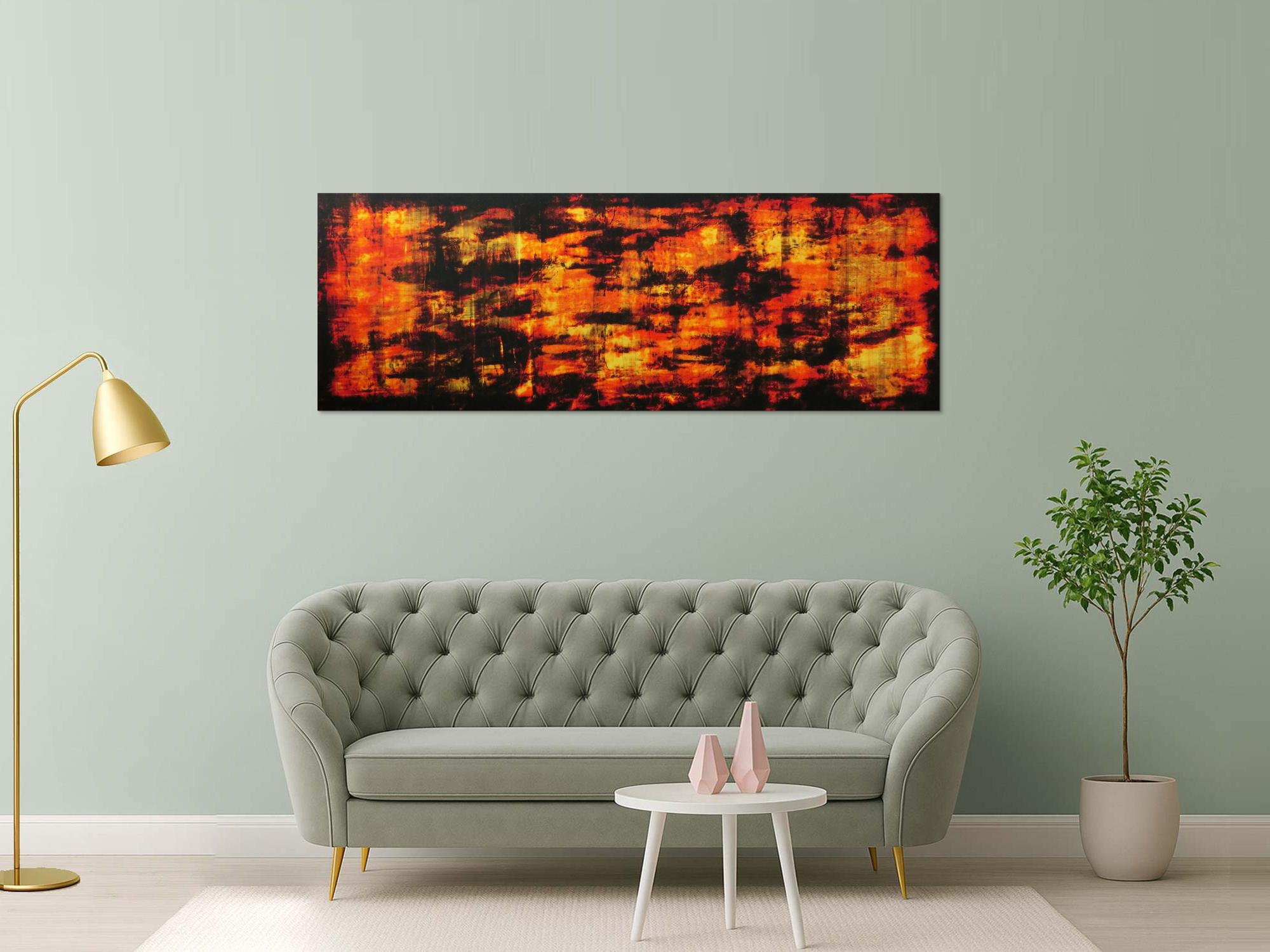 Abstraktes Acryl Gemälde Feuer