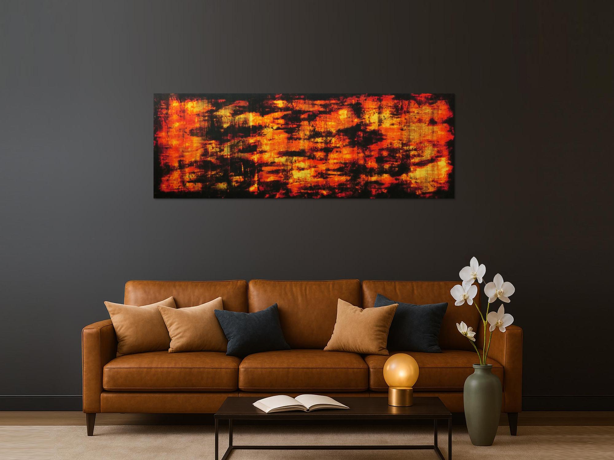 Abstraktes Acryl Gemälde Feuer