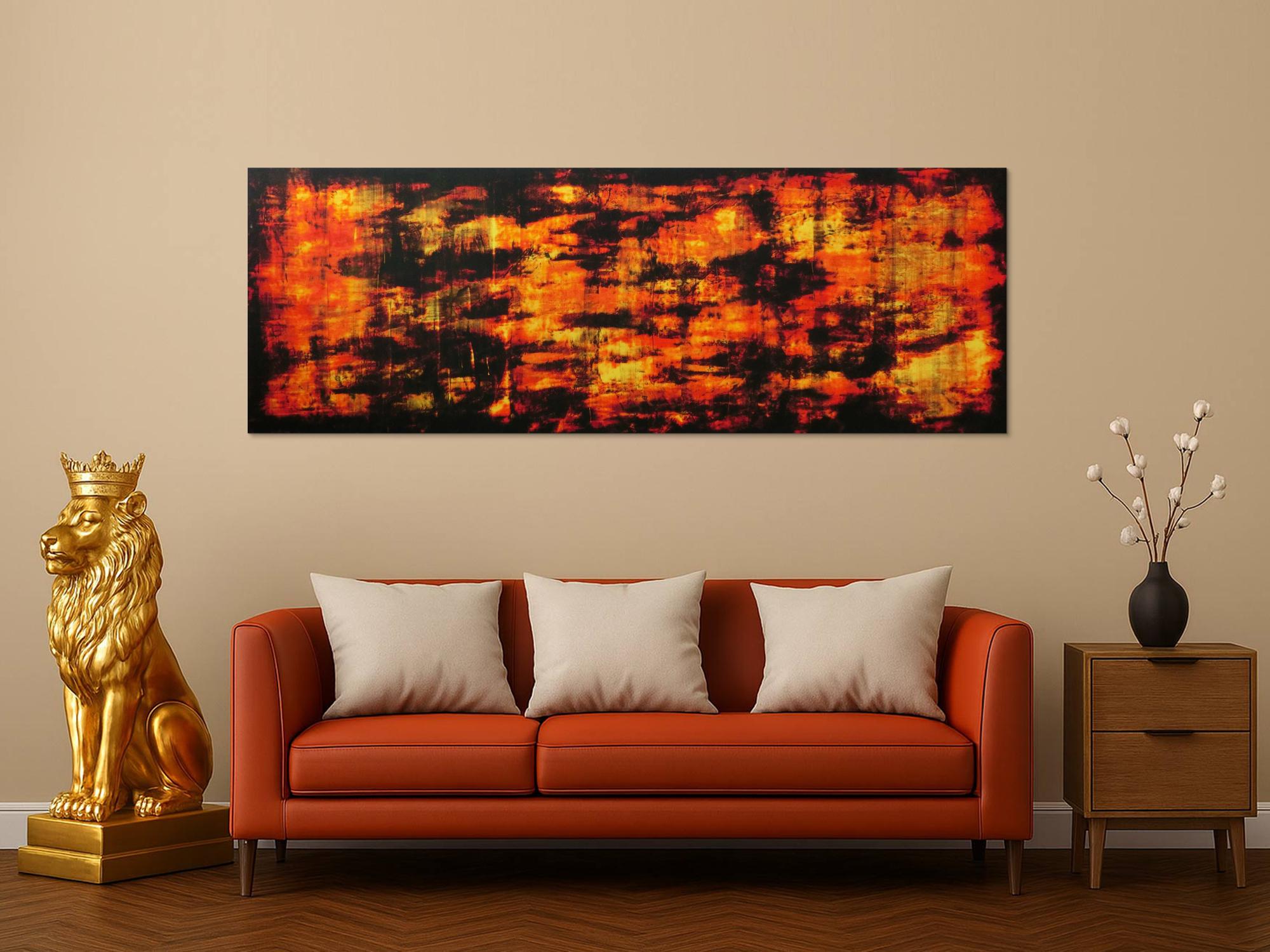 Abstraktes Acryl Gemälde Feuer