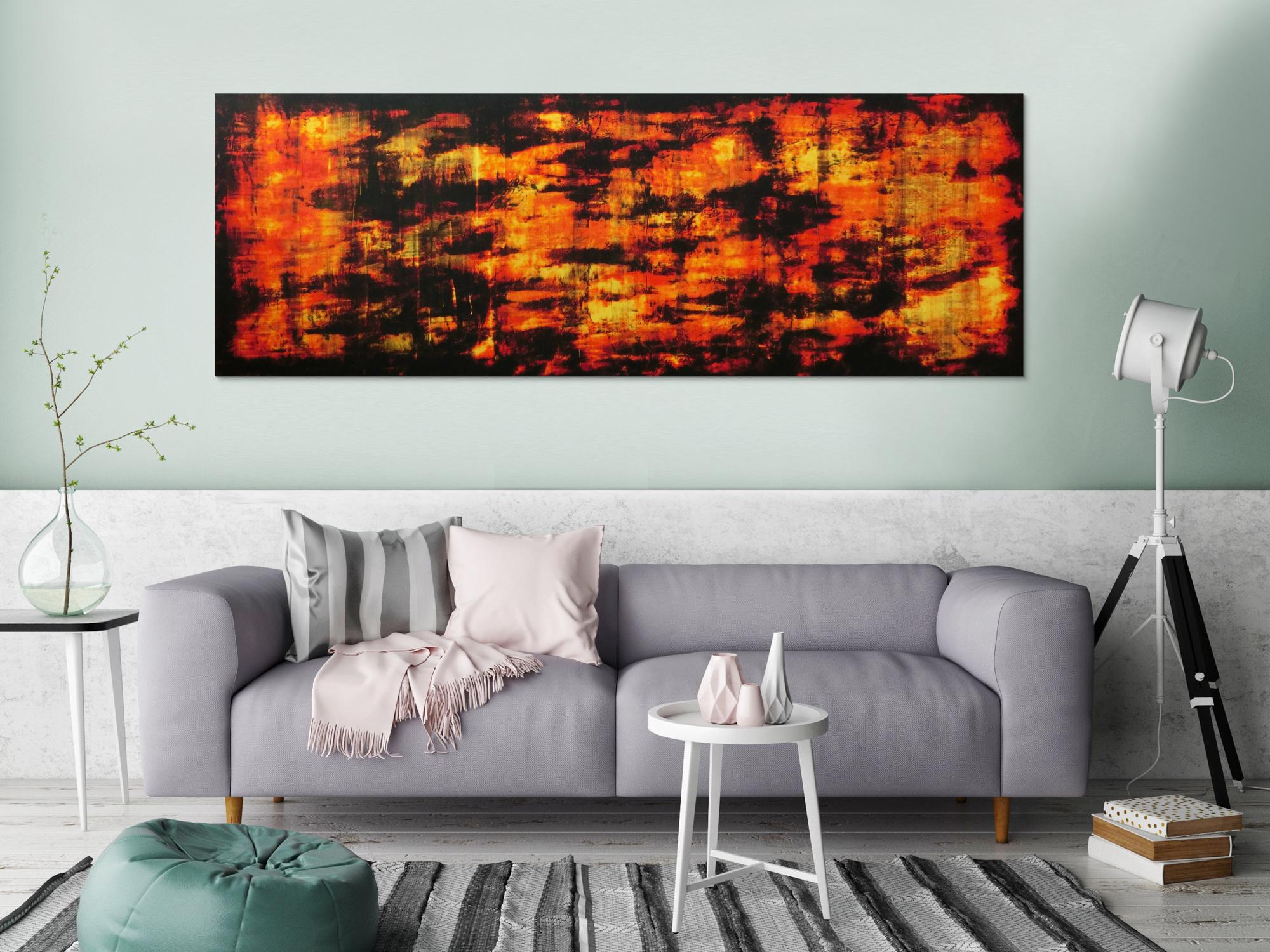 Abstraktes Acryl Gemälde Feuer