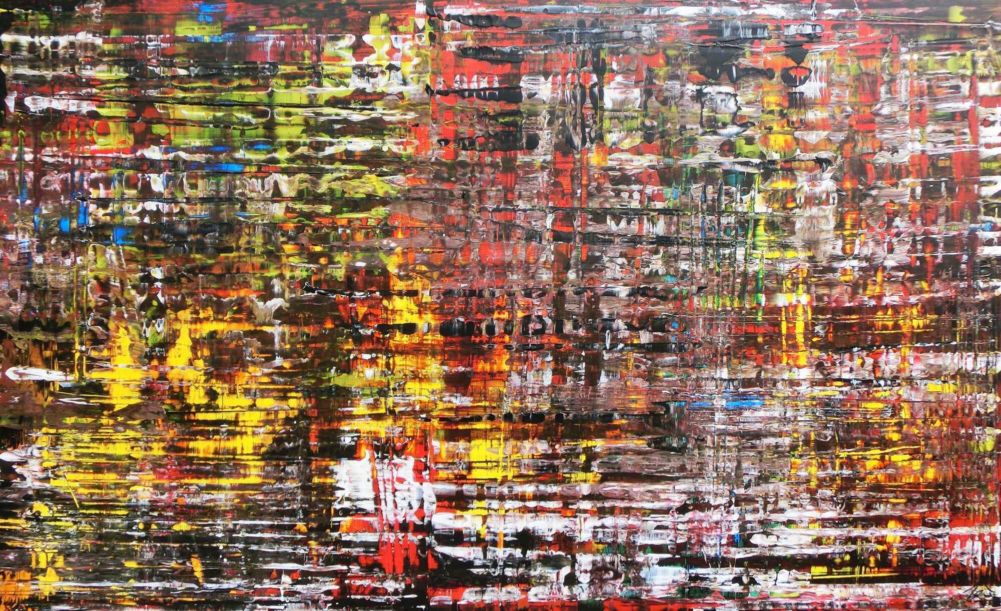 Moderes Acrylbild abstrakt spachtel Technik