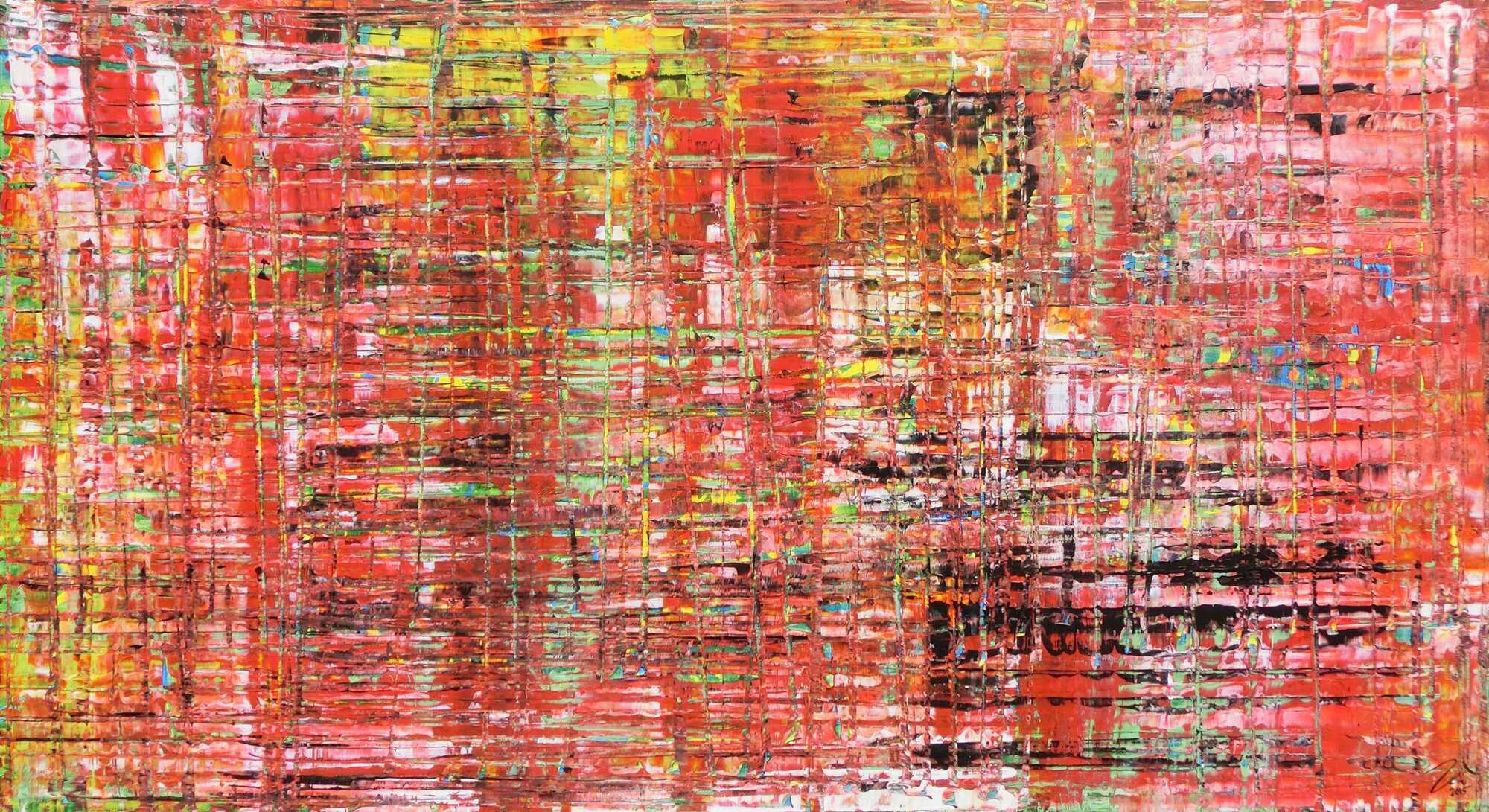 Modernes abstraktes Acrlbild Spachteltechnik rot