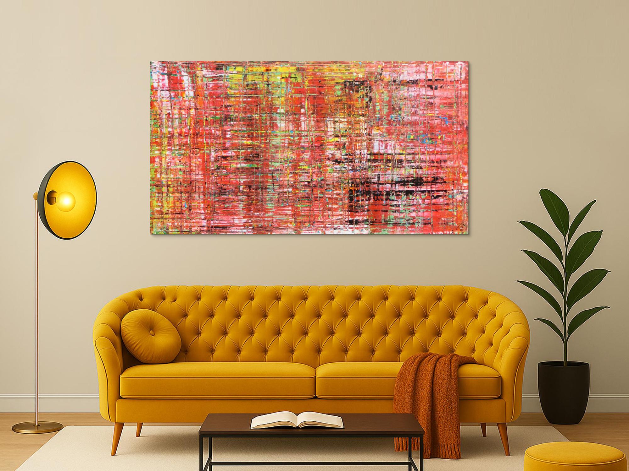 Modernes abstraktes Acrlbild Spachteltechnik rot