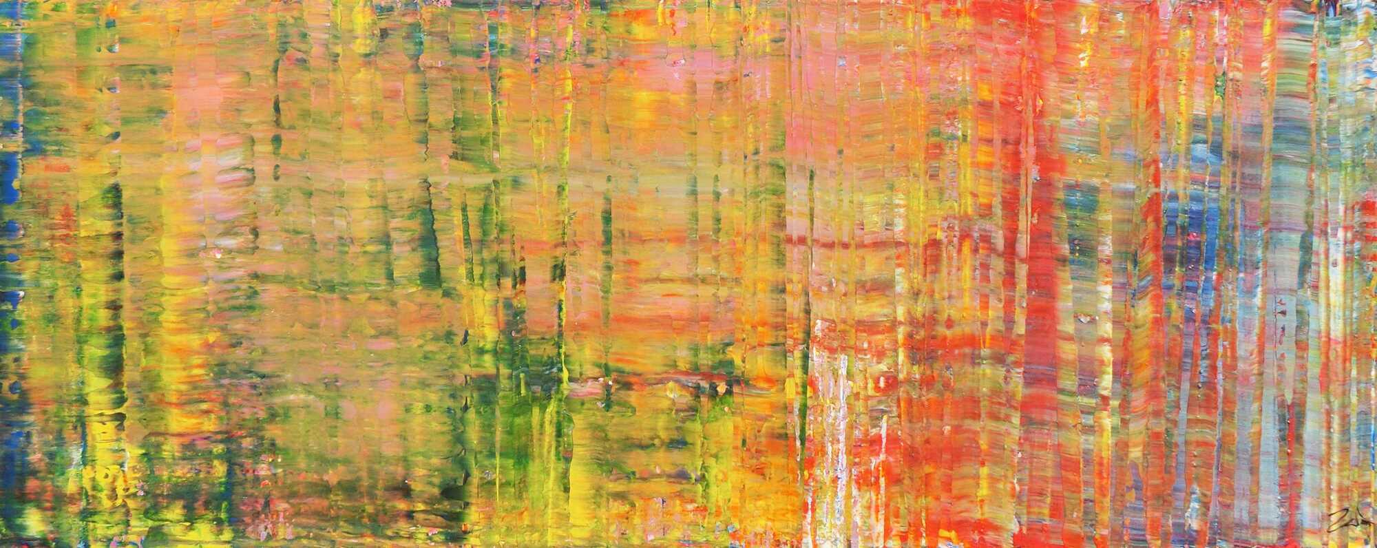 Buntes abstraktes Acrylbild modern Spachteltechnik