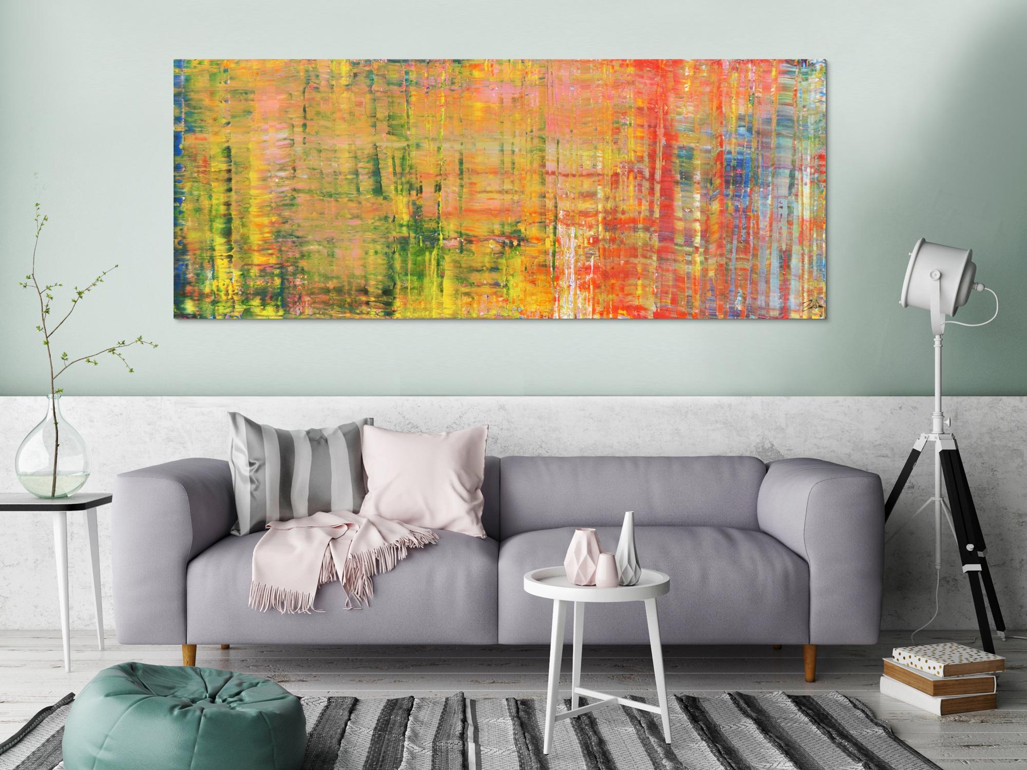 Buntes abstraktes Acrylbild modern Spachteltechnik