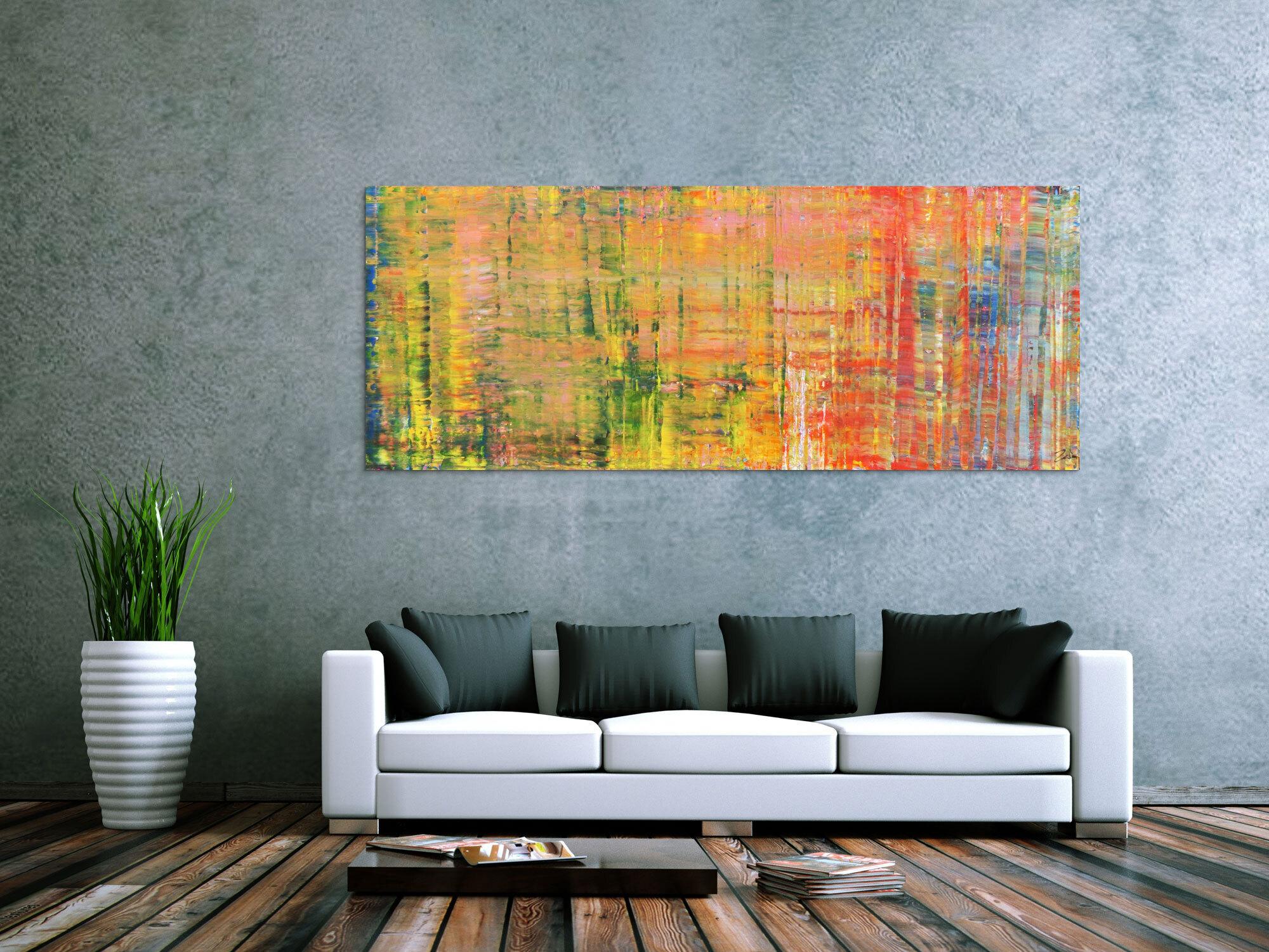 Buntes abstraktes Acrylbild modern Spachteltechnik