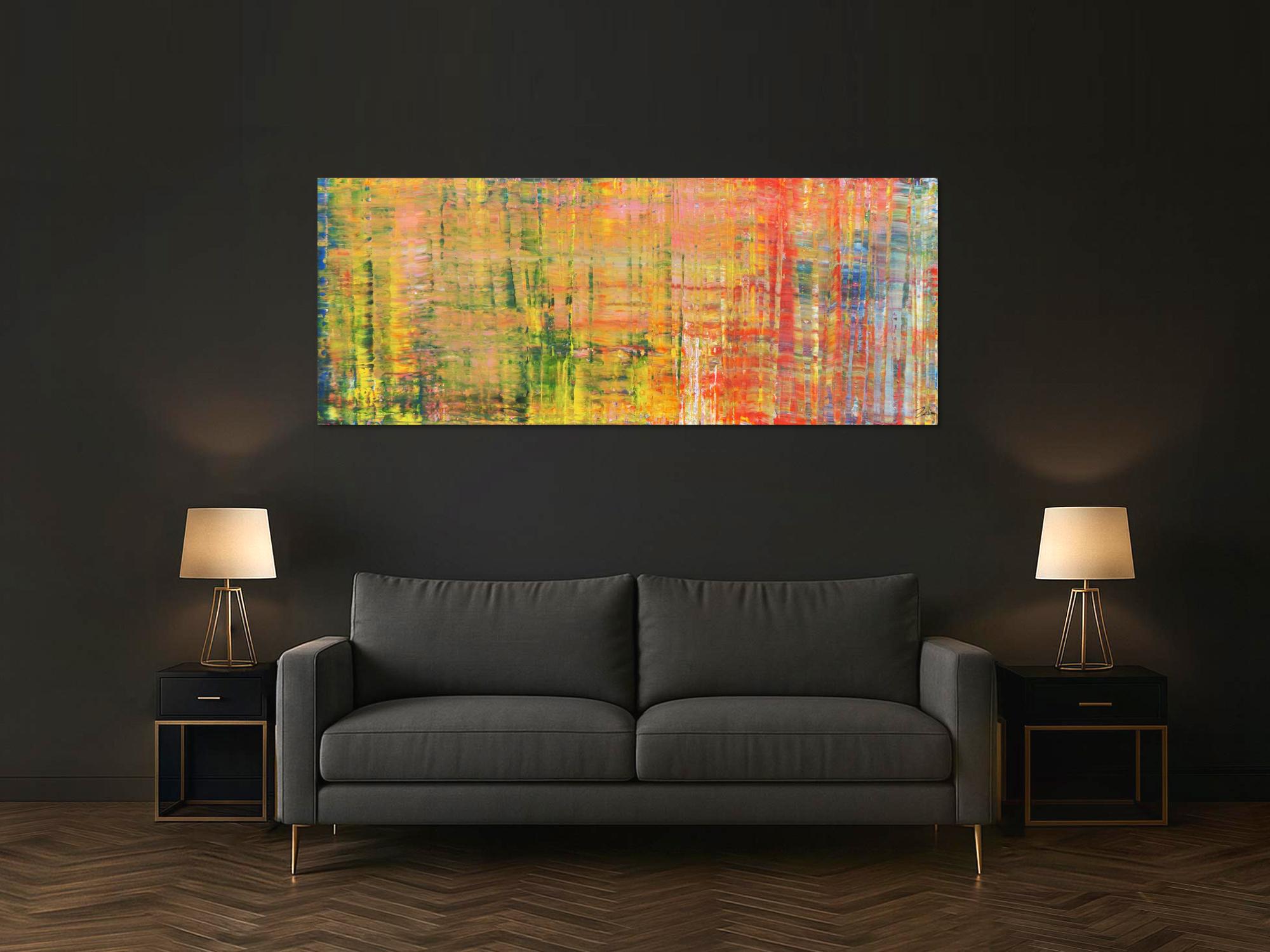 Buntes abstraktes Acrylbild modern Spachteltechnik