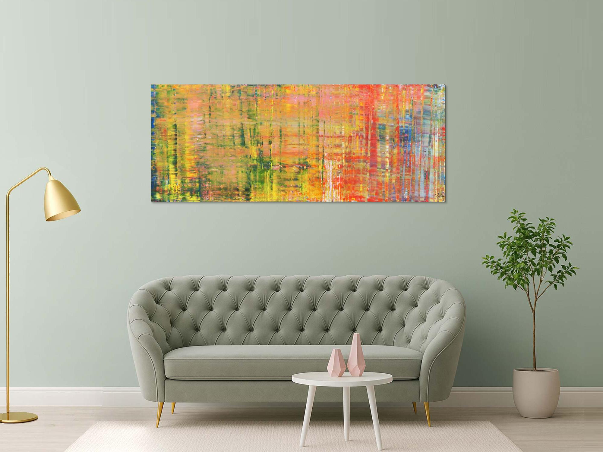 Buntes abstraktes Acrylbild modern Spachteltechnik