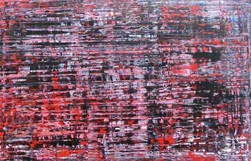 Modernes Acrylbild groß schwarz rot