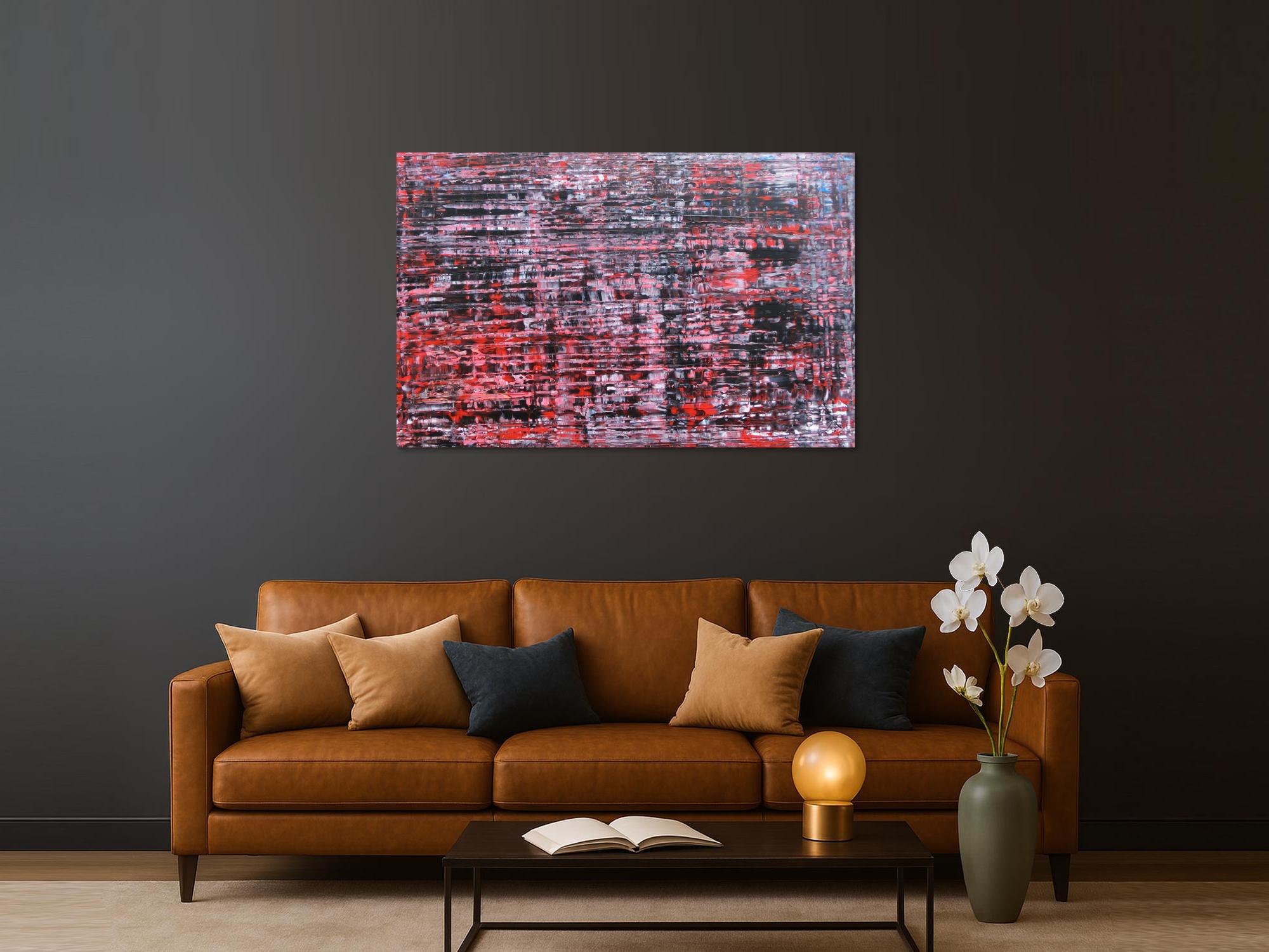 Modernes Acrylbild groß schwarz rot