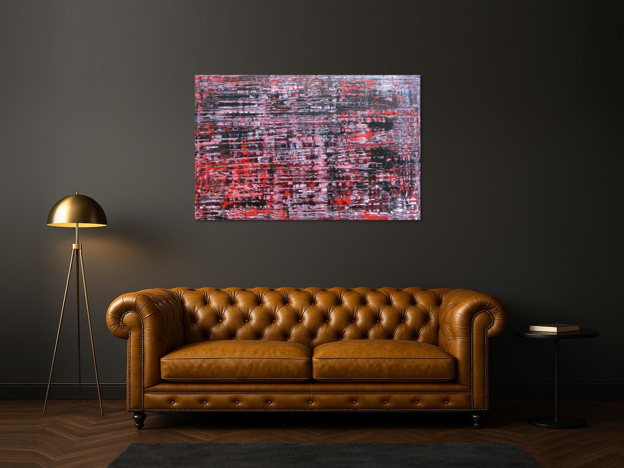 Modernes Acrylbild groß schwarz rot