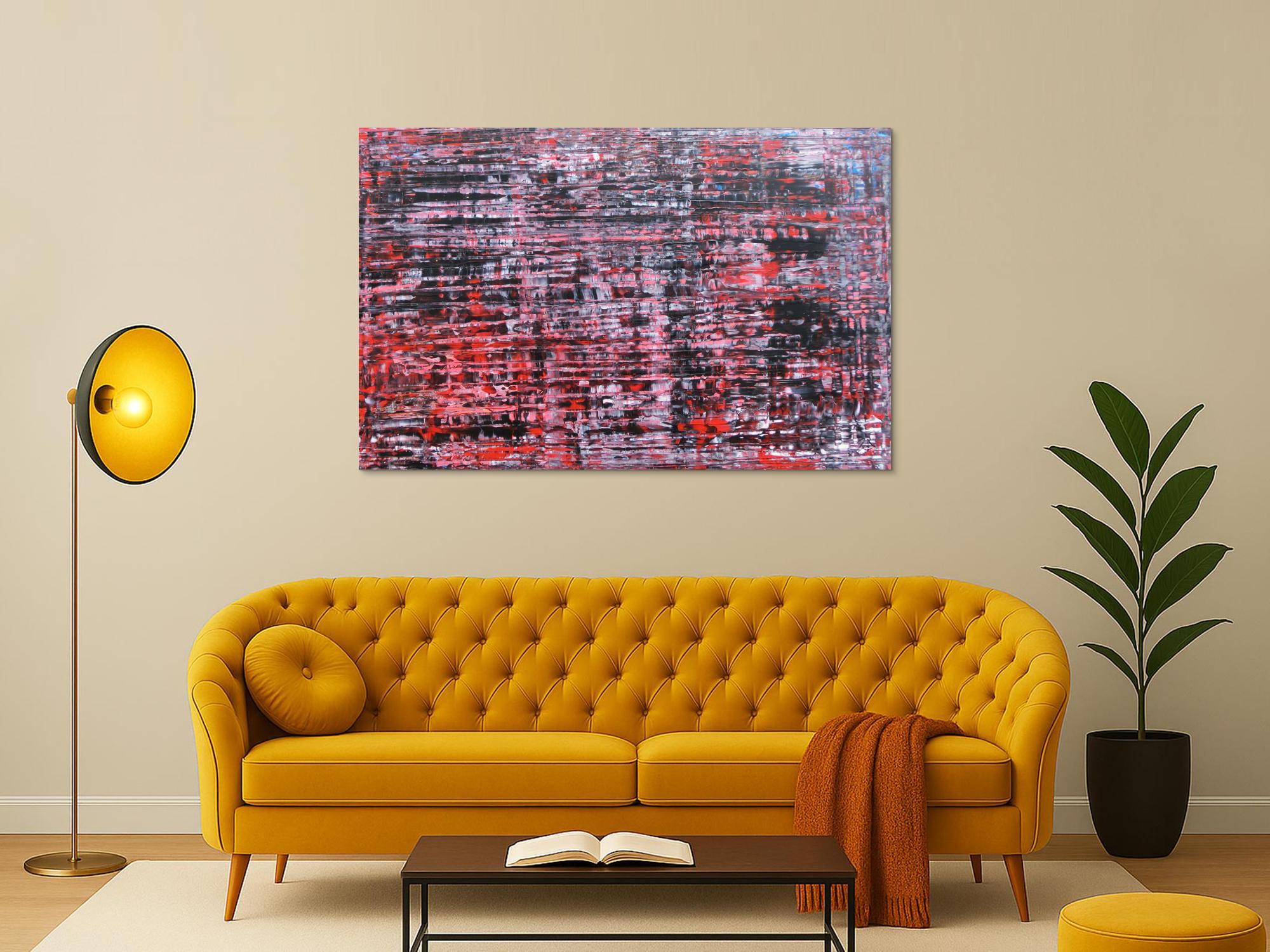 Modernes Acrylbild groß schwarz rot