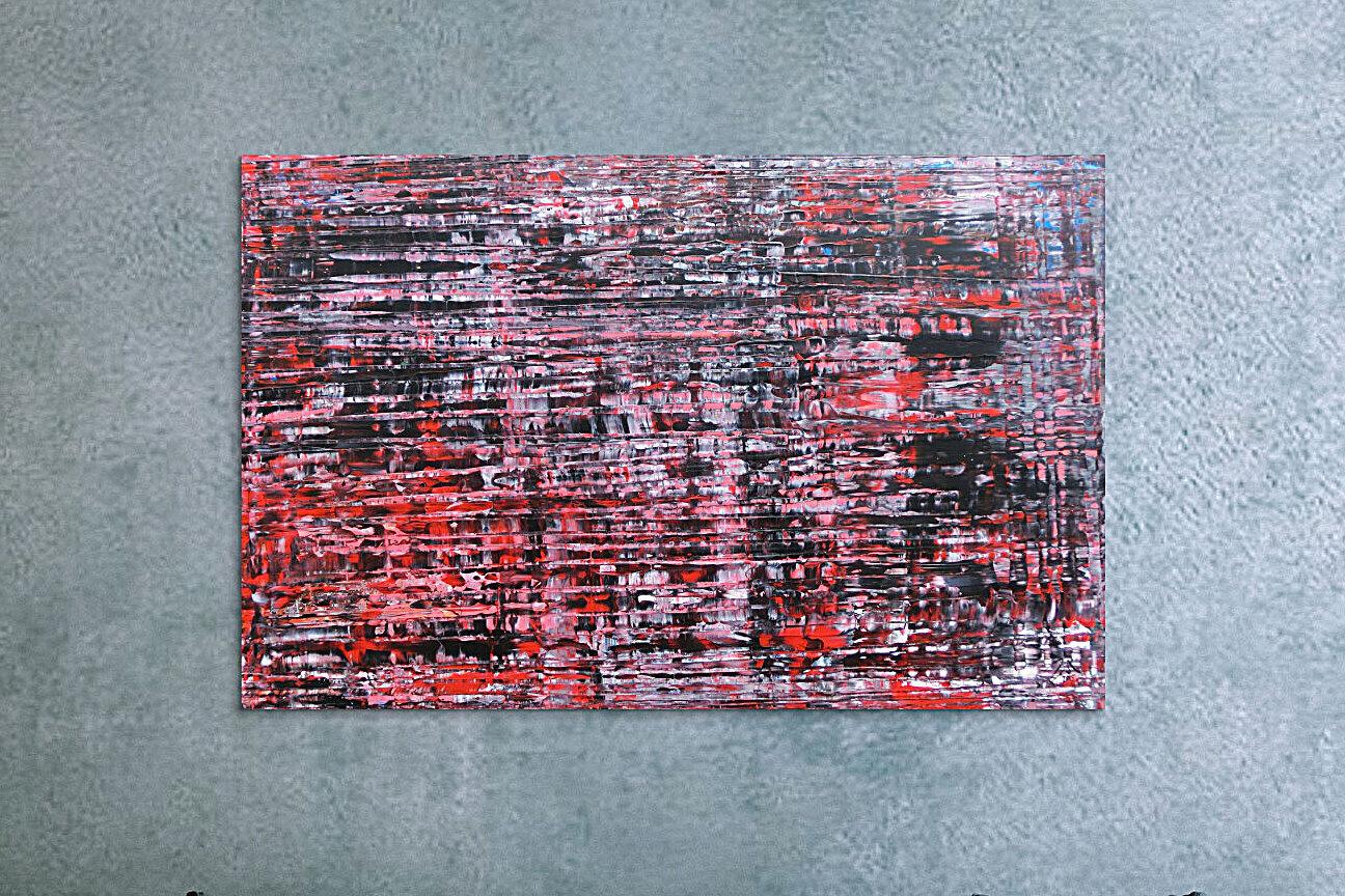 Modernes Acrylbild groß schwarz rot