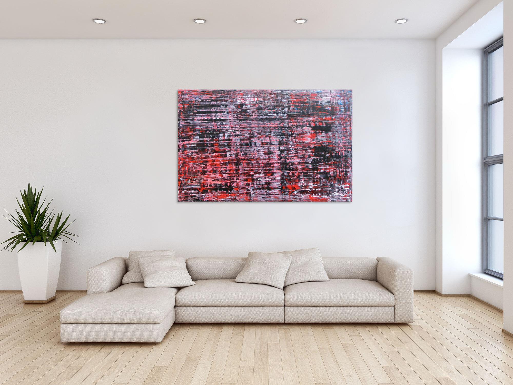 Modernes Acrylbild groß schwarz rot