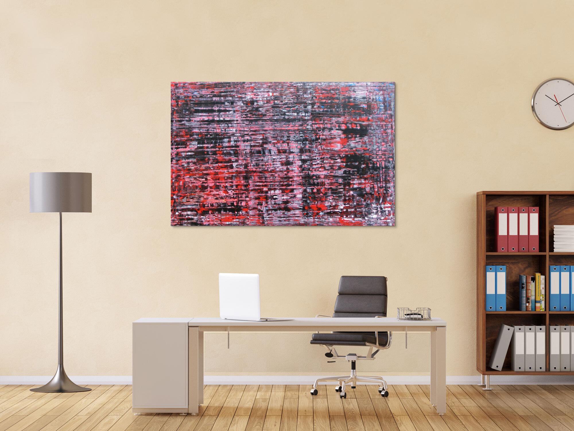 Modernes Acrylbild groß schwarz rot